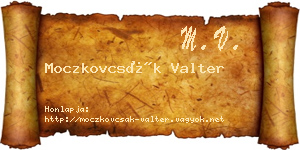 Moczkovcsák Valter névjegykártya